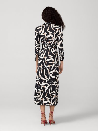 DVF SANA DRESS BAY LEAF BLACK