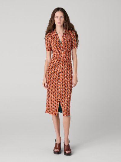 DVF	ZOEY REVERSIBLE DRESS	WHY NOT RED CLAY/TG LY MINI SUMM TURQ