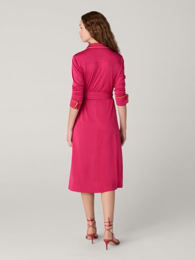 DVF	DIANE SHIRT DRESS BEET PINK