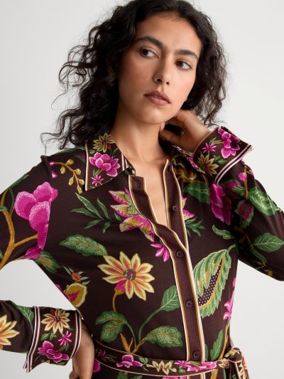 DVF	DIANE SHIRT DRESS HAWTHORNE SOIL