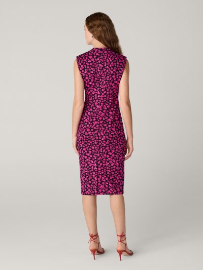 DVF DARRIUS DRESS LASER ROSE MINI INDIAN PINK