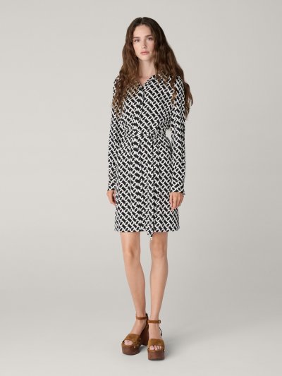 DVF PRITA DRESS CHAIN LINK MEDIUM BLACK