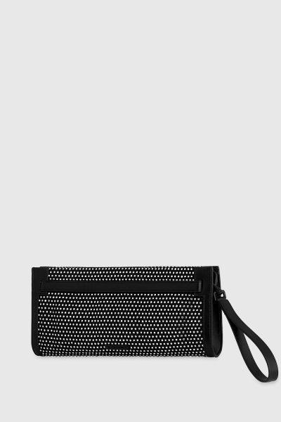 REBECCA MINKOFF CURB LINK CLUTCH WITH CRYSTALS