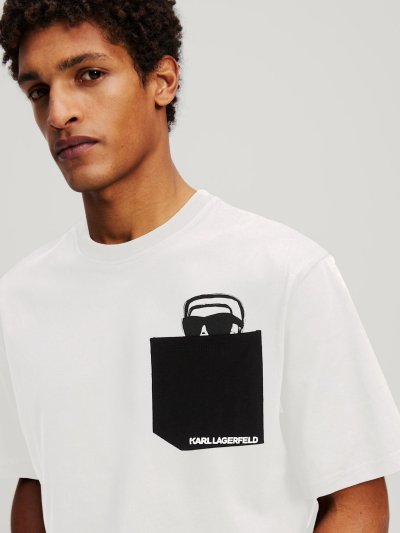 KARL LAGERFELD - IKON OUTLINE POCKET T-SHIRT