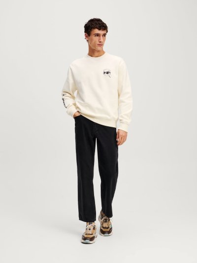 KARL LAGERFELD - RTW-1 BIG IKON SWEATSHIRT CANNOLI CREAM