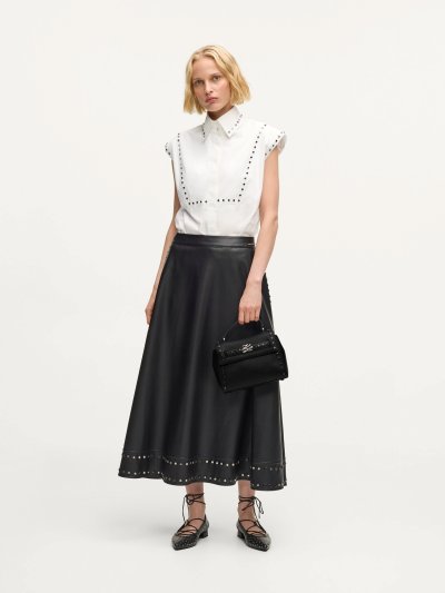 KARL LAGERFELD - K/AUTOGRAPH STUDDED TOP HANDLE BAG