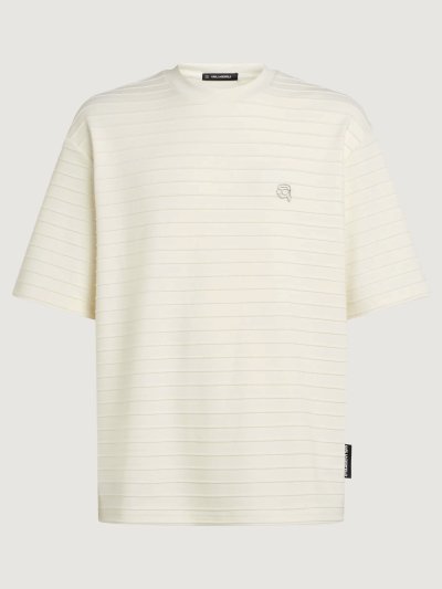 KARL LAGERFELD - IKON STRUCTURE STRIPED T-SHIRT