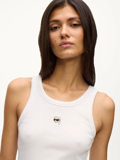 KARL LAGERFELD - IKON RIBBED TANK TOP