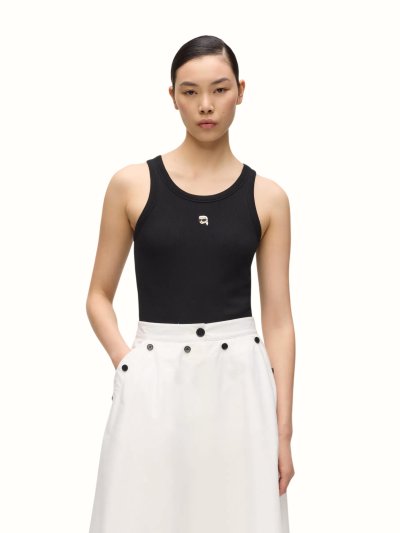 KARL LAGERFELD - IKON RIBBED TANK TOP