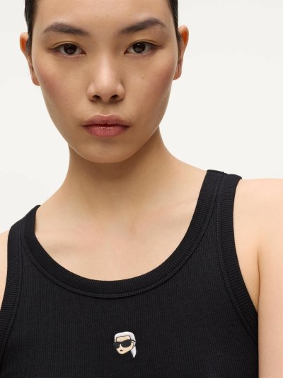 KARL LAGERFELD - IKON RIBBED TANK TOP