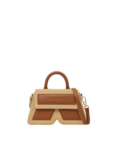 KARL LAGERFELD - IKON/K TPH CROSSBODY RAFFIA NATURAL TAN