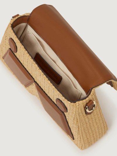 KARL LAGERFELD - IKON/K TPH CROSSBODY RAFFIA NATURAL TAN