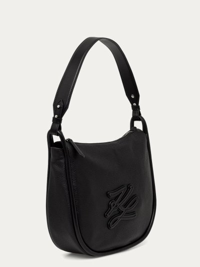 KARL LAGERFELD -  K/AUTOGRAPH PATCH HALFMOON SHB BLACK