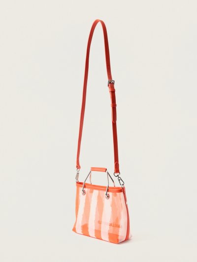 KARL LAGERFELD - IKON MESH SM TOTE GRAPEFRUIT STRIPES