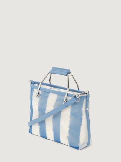 KARL LAGERFELD - IKON MESH SM TOTE BLUE BLOOM STRIPES