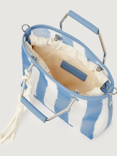 KARL LAGERFELD - IKON MESH SM TOTE BLUE BLOOM STRIPES