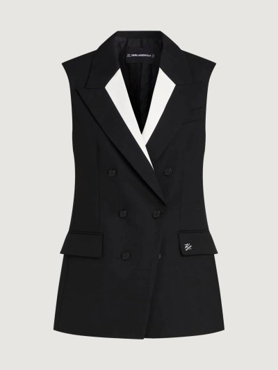 KARL LAGERFELD - RTW-1 BLACK AND WHITE TAILORED GILET