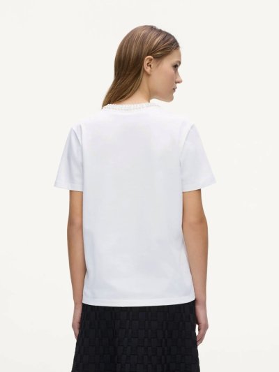 KARL LAGERFELD - PEARL DETAIL T-SHIRT
