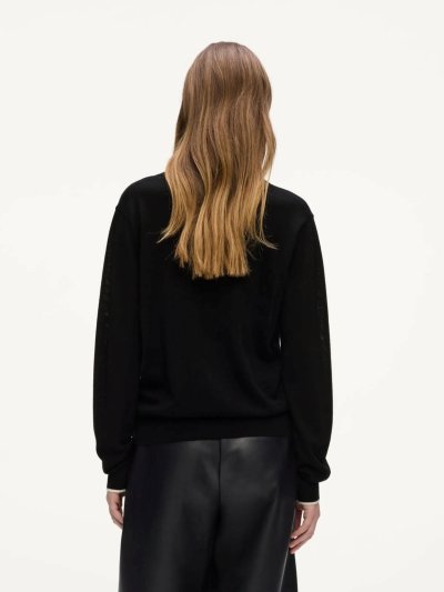 KARL LAGERFELD - ESSENTIAL MERINO WOOL CARDIGAN