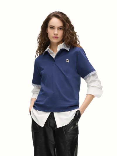 KARL LAGERFELD - IKON FABRIC MIX POLO