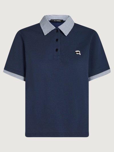 KARL LAGERFELD - IKON FABRIC MIX POLO