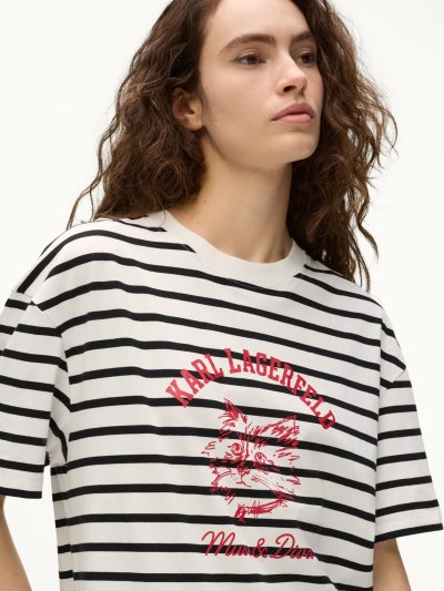 KARL LAGERFELD - IKON C MUSE STRIPE T-SHIRT