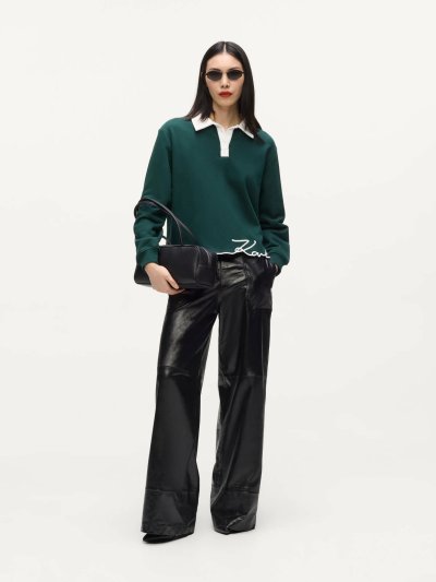 KARL LAGERFELD - SIGNATURE HEM POLO SWEATSHIRT