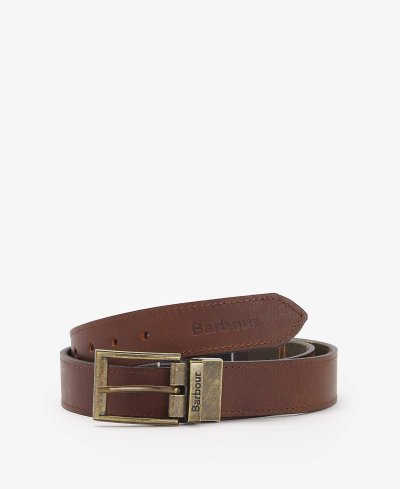 BARBOUR REVERSIBLE TARTAN LEATHER BELT