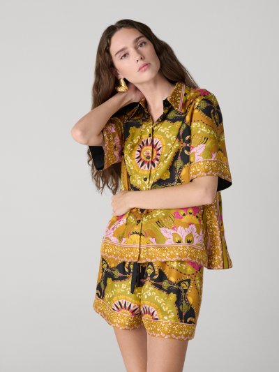 DVF	DELFINE SHORTS	REALTO MEDALLION MED ECRU