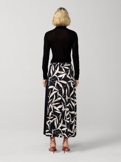 DVF ISADORA SKIRT BAY LEAF BLACK AND BLACK