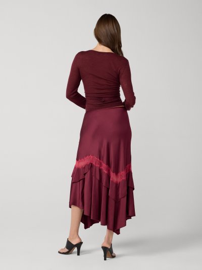 DVF SYLVIE SKIRT CHERRY WOOD
