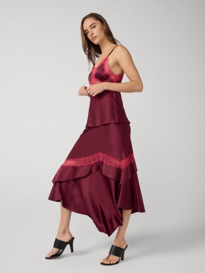 DVF SYLVIE SKIRT CHERRY WOOD