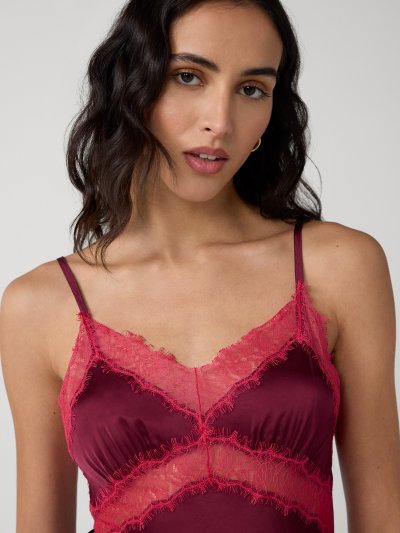 DVF CAMILLE CAMI CHERRY WOOD