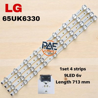 #หลอดเเบล็คไลท์ทีวีแอลจี BACKLIGHT LG รุ่น 65UK6330 1 Set 4 แถว 9 LED 6 V ยาว 713 mm