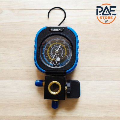 เกจวัดน้ำยาแอร์ Saiheng R32 R410a R22 R134A  รุ่นหัวเดียว ใช้งานดีตัวใหญ่ถึกทน