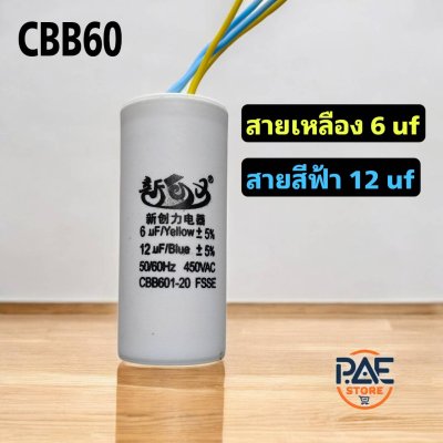 Capacitorคาปาซิเตอร์ แคปแบบสาย CBB60 ชนิด 2 ค่า ในตัวเดียว