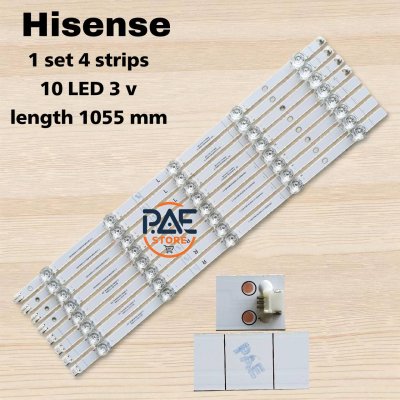 #หลอดเเบล็คไลท์ทีวีไฮเซ่น BACKLIGHT Hisense รุ่น 55B7100UW 1 Set 4 แถว 10 LED 3 V ยาว 1055 mm