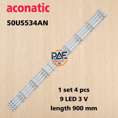 #หลอดเเบล็คไลท์ทีวีอะโคนาติก BACKLIGHT Aconatic รุ่น 50US534AN 1 Set 4 แถว 9 LED 3 V ยาว 900 mm