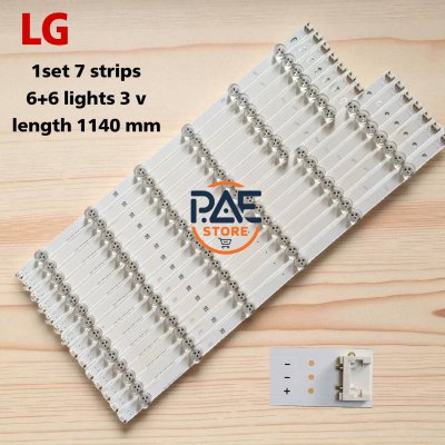 #หลอดเเบล็คไลท์ทีวีแอลจี BACKLIGHT LG รุ่น 55LA6200 : 55LA623 : 55LN570 : 55LN5710 1 Set 7 แถว 6+6 LED 3 V ยาว 1140 mm