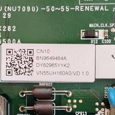 #Samsung เมนบอร์ด พาร์ท BN96-49484A สำหรับรุ่น UA55NU7090 ของแท้ถอดจากเครื่อง