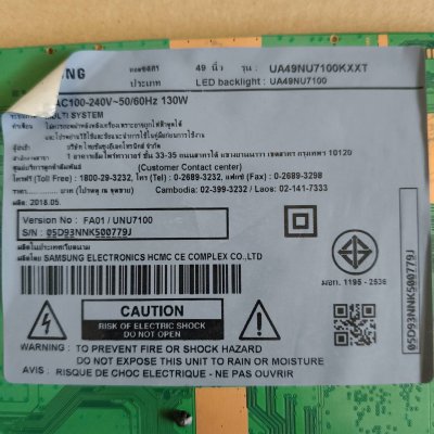 #Samsung เมนบอร์ด [ของแท้] พาร์ท BN94-12798M เวอร์ชั่นจอ FA01 ใช้กับรุ่น UA49NU7100KXXT UA49NU7300KXXT