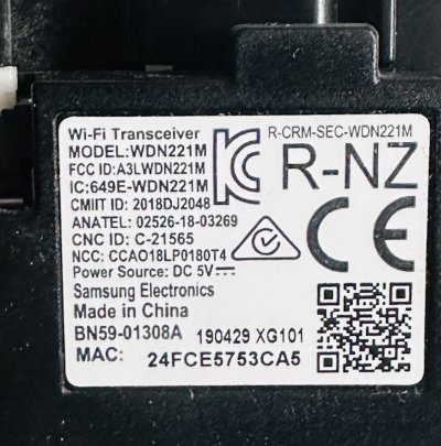#ซัมซุง Samsung ตัวรับสัญญาณ Wifi ทีวีซัมซุง พาร์ท BN59-01308A โมเดล WDN221M บอร์ดไร้สาย Smart TV