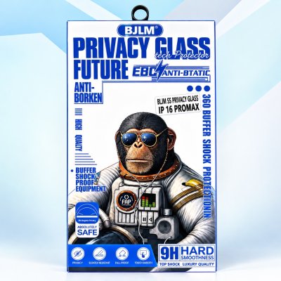 #BJLM Privacy 9H 360° Anti-Spy Tempered Glass Screen Protector for iPhone 13 / 13 Pro, 14 Pro Max, 15 Pro Max, and 16 Pro Max