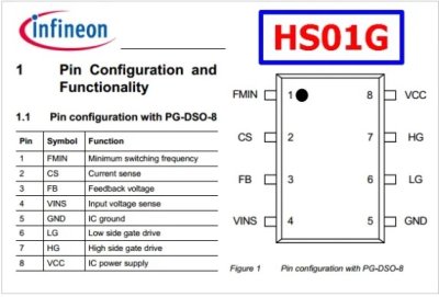 0001564 #(2PCS) IC HS01G 1HS01G ICE1HS01G SOP-8