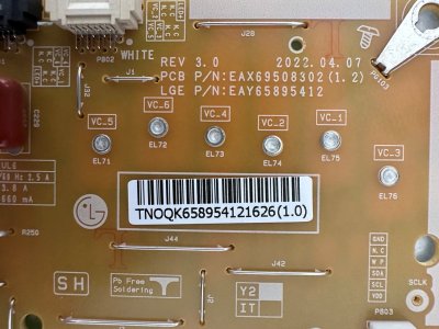 #แอลจี LG เพาเวอร์ซัพพลายบอร์ด Power Supply TV LG พาร์ท EAY65895412, EAX69508302(1.2) รุ่น 55NANO80SQA.ATM, 55NANO80TPA.ATM, 55NANO86TPA.ATM, 55QNED75SRA.ATM, 55QNED75SRA.ATM, 55QNED7SSQA.ATM, 55QNED80SQA.ATM