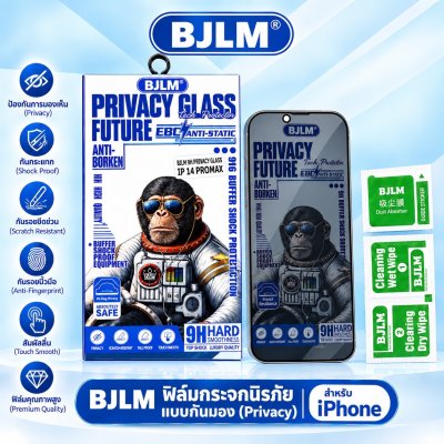 #BJLM Privacy 9H 360° Anti-Spy Tempered Glass Screen Protector for iPhone 13 / 13 Pro, 14 Pro Max, 15 Pro Max, and 16 Pro Max