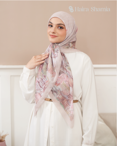 Haira Shamia Kyoto series - Milk Tea Hijab Scarf