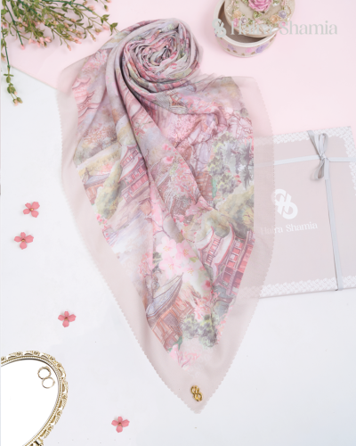 Haira Shamia Kyoto series - Milk Tea Hijab Scarf