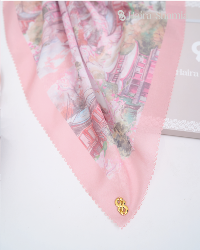 Haira Shamia Kyoto series - Pink Blush Hijab Scarf