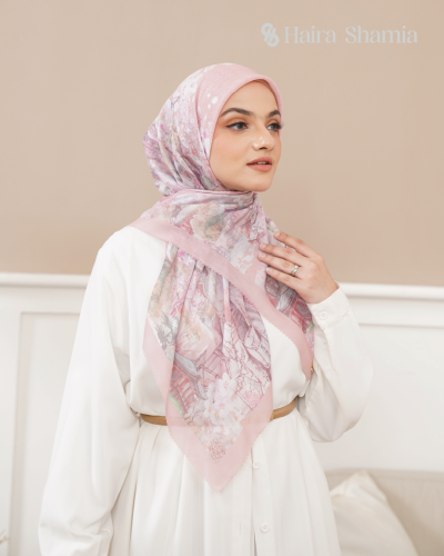 Haira Shamia Kyoto series - Pink Blush Hijab Scarf